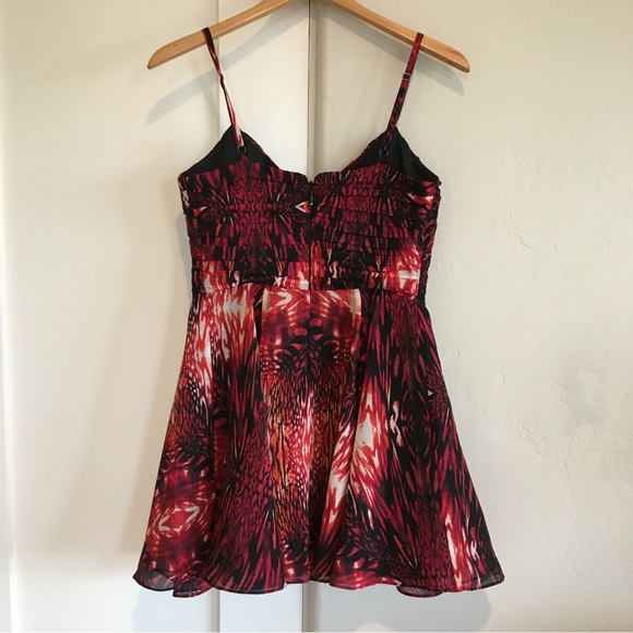 🤍 euc | Bebe | beautiful ikat chiffon babydoll dress - Picture 2 of 7